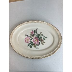 Vintage The Harker Pottery Co. 22 KT. Gold‎ Royal Gadroon Oval Serving Platter